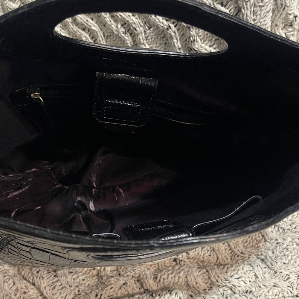 Maxx New York Black Croc-Embossed Satchel - Picture 4 of 4
